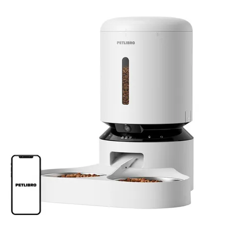 Petlibro Granary camera feed dispenser with double bowl, 5L (white)